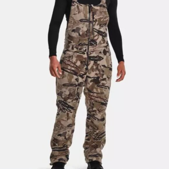 Men Under Armour Barren Camo Rut Bibs Windproof Microfleece Bib 1365614 … - Picture 1 of 15
